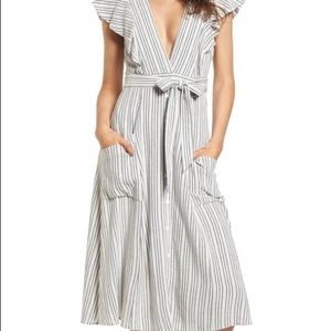 NWOT LOST + WANDER Kika Tie Waist Midi Dress